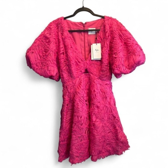 NWT Aje Florential Mini Swing Dress Azalea Pink - Picture 4 of 14